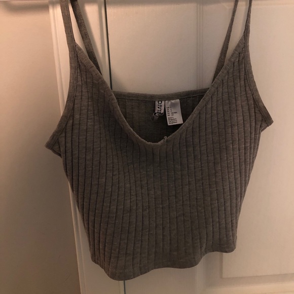 Grey Ribbed Tank Top - Picture 2 of 3